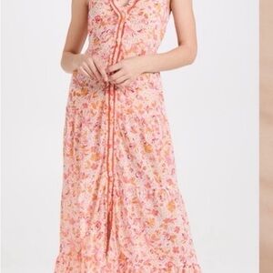 Poupette St. Barth’s Nana Midi Dress in Pink Monaco- size SM